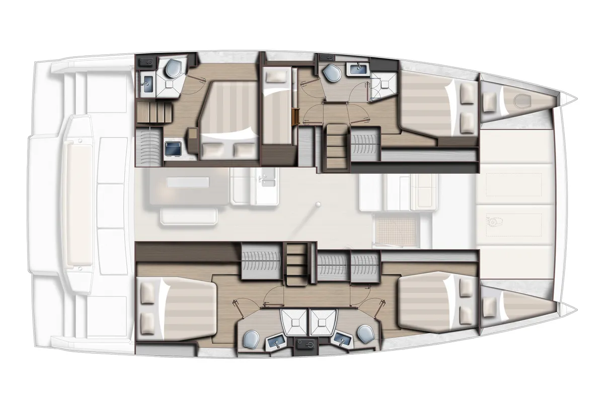 Floor plan of Loba do mar CRB, a Bali 4.6 catamaran at Alameda, United States