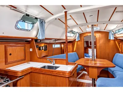 Galley of Rocinante, a Beneteau Oceanis 331 sailboat at Athens, Greece