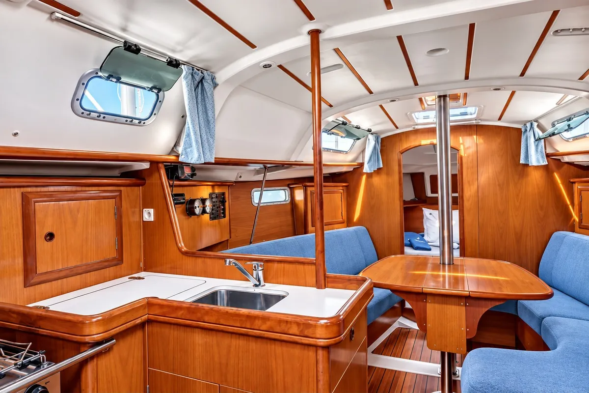 Galley of Rocinante, a Beneteau Oceanis 331 sailboat at Athens, Greece