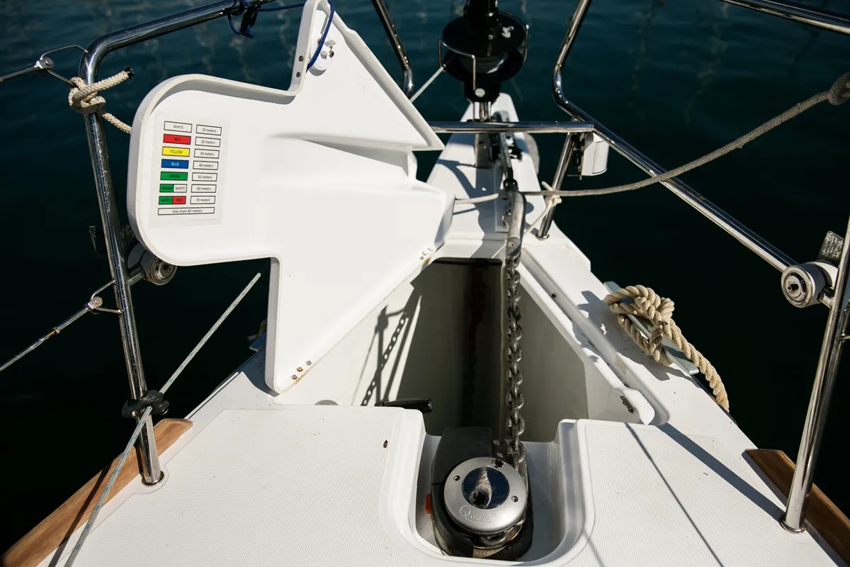 Alpha, a Jeanneau Sun Odyssey 449 sailboat at Athens, Greece