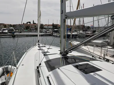 Salon of No Worries, a Dufour 41 sailboat at Grad Biograd na Moru, Croatia