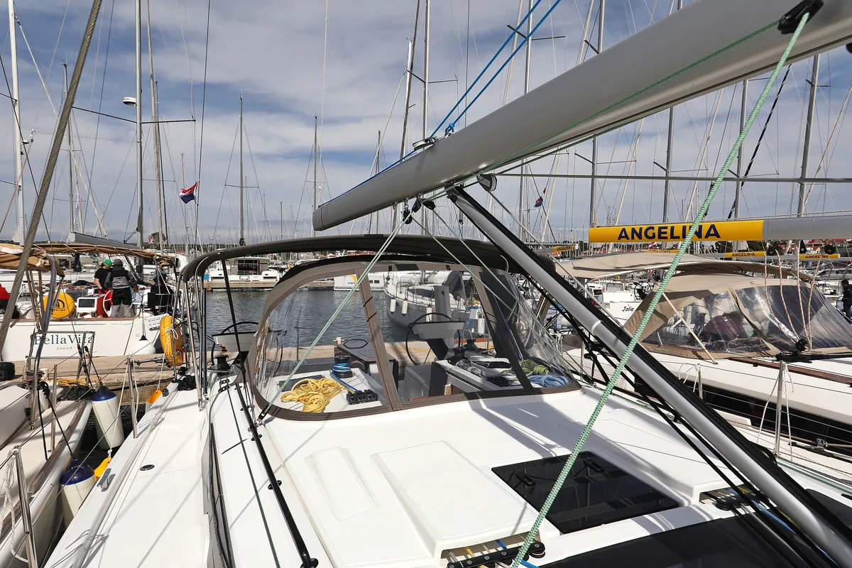 Salon of No Worries, a Dufour 41 sailboat at Grad Biograd na Moru, Croatia
