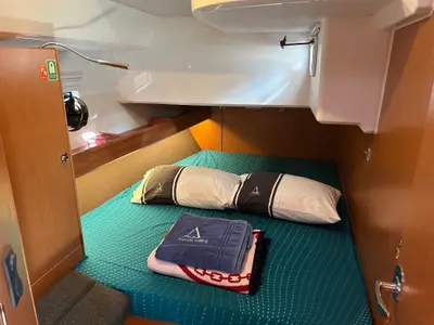 Cabin on Suncity 5, a Bavaria Cruiser 46 sailboat at Fethiye, Turkey