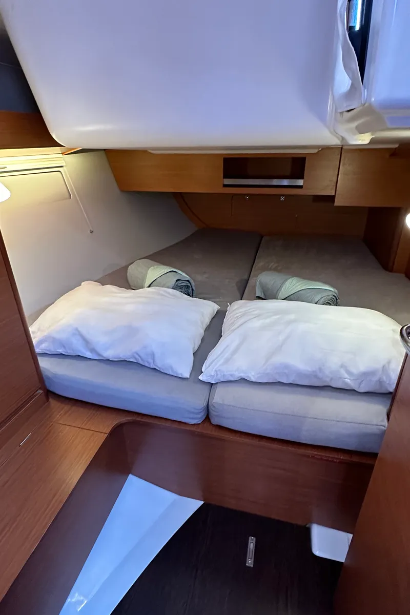 Cabin on INO, a Dufour 390 Grand Large sailboat at Athens, Greece