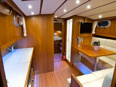 Galley of De Drait Bravoure 34, a motorboat at Drachten, Netherlands