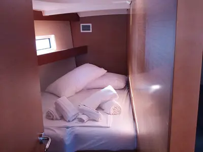Cabin on Maryann, a Jeanneau Sun Odyssey 440 sailboat at Cannigione, Italy