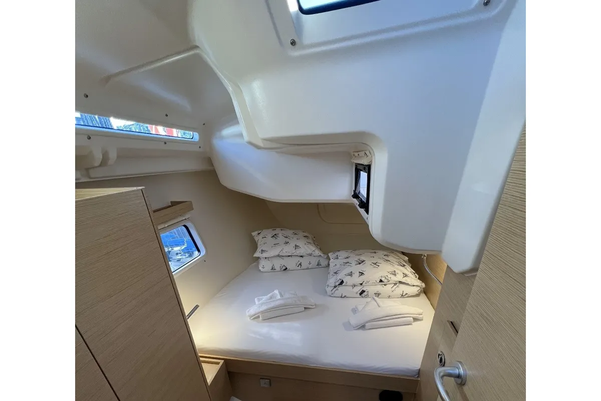 Cabin on Sea Dream, a Hanse 418 sailboat at Rogoznica, Croatia