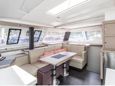 Galley of Livia Augusta, a Fountaine Pajot Astrea 42 catamaran at Primošten, Croatia