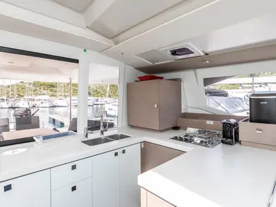Cabin on Livia Augusta, a Fountaine Pajot Astrea 42 catamaran at Primošten, Croatia