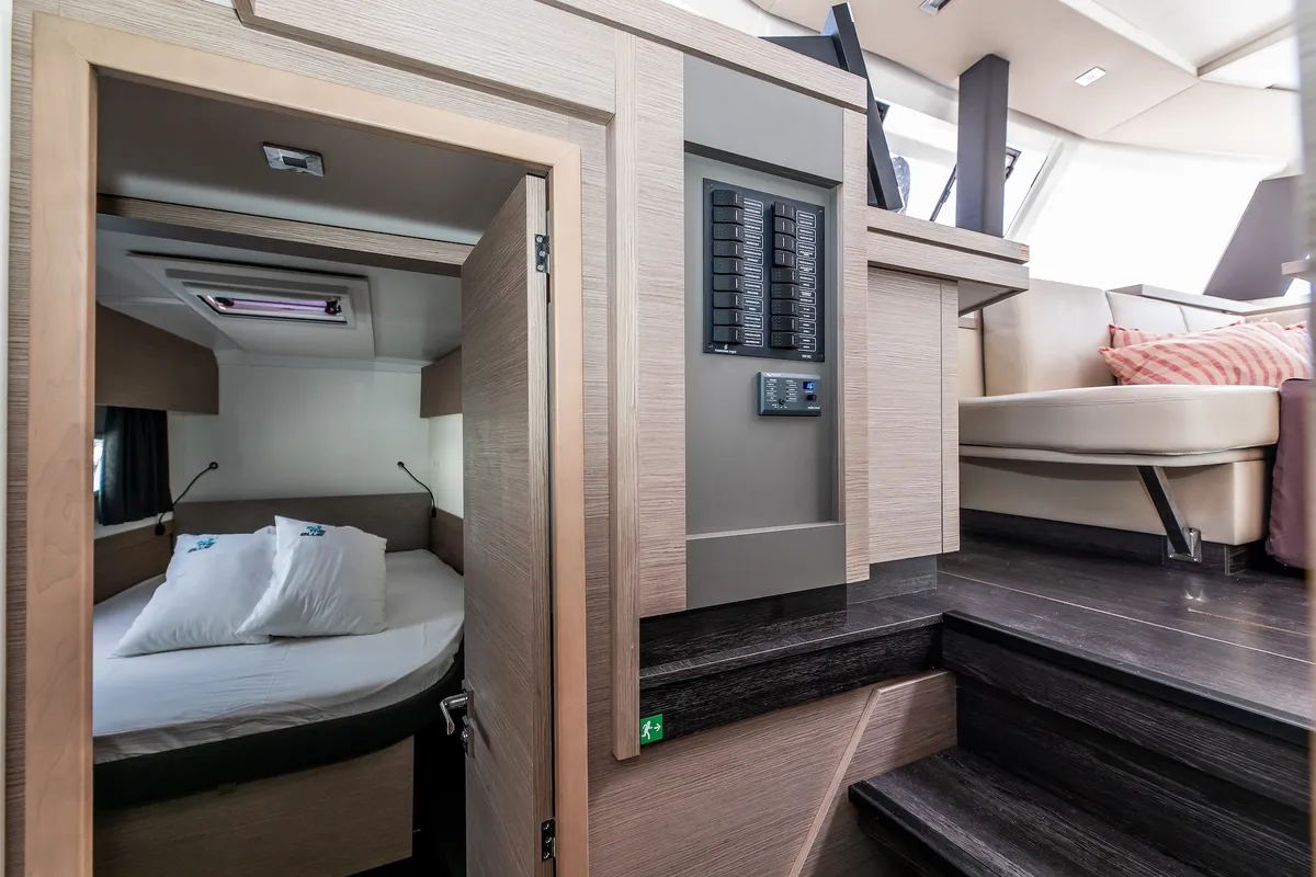 Livia Augusta, a Fountaine Pajot Astrea 42 catamaran at Primošten, Croatia
