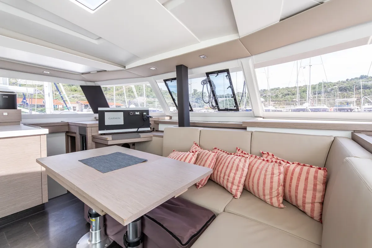 Livia Augusta, a Fountaine Pajot Astrea 42 catamaran at Primošten, Croatia