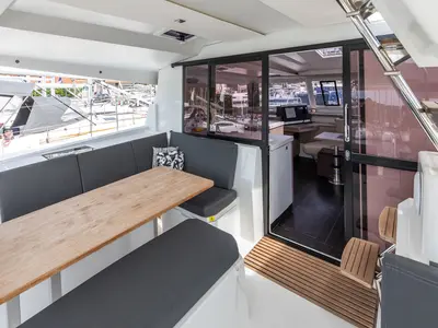Livia Augusta, a Fountaine Pajot Astrea 42 catamaran at Primošten, Croatia