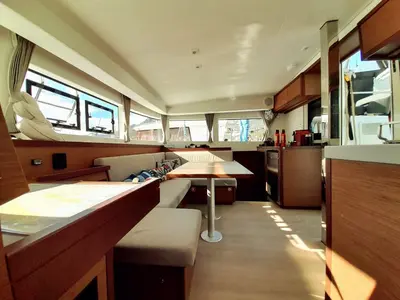 Salon of Heroina, a Lagoon 40 catamaran at Dubrovnik, Croatia