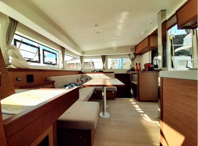 Salon of Heroina, a Lagoon 40 catamaran at Dubrovnik, Croatia
