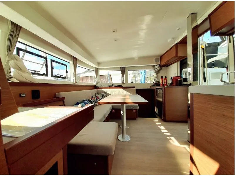 Salon of Heroina, a Lagoon 40 catamaran at Dubrovnik, Croatia