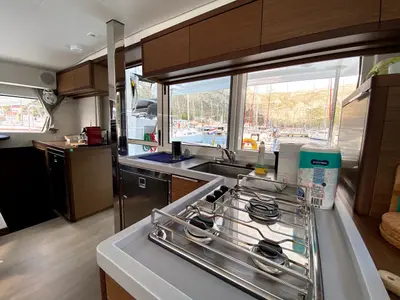 Galley of Heroina, a Lagoon 40 catamaran at Dubrovnik, Croatia