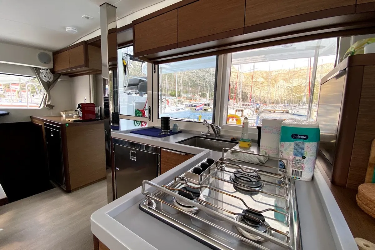 Galley of Heroina, a Lagoon 40 catamaran at Dubrovnik, Croatia