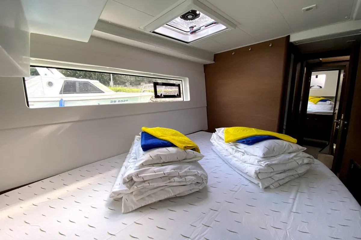 Cabin on Heroina, a Lagoon 40 catamaran at Dubrovnik, Croatia