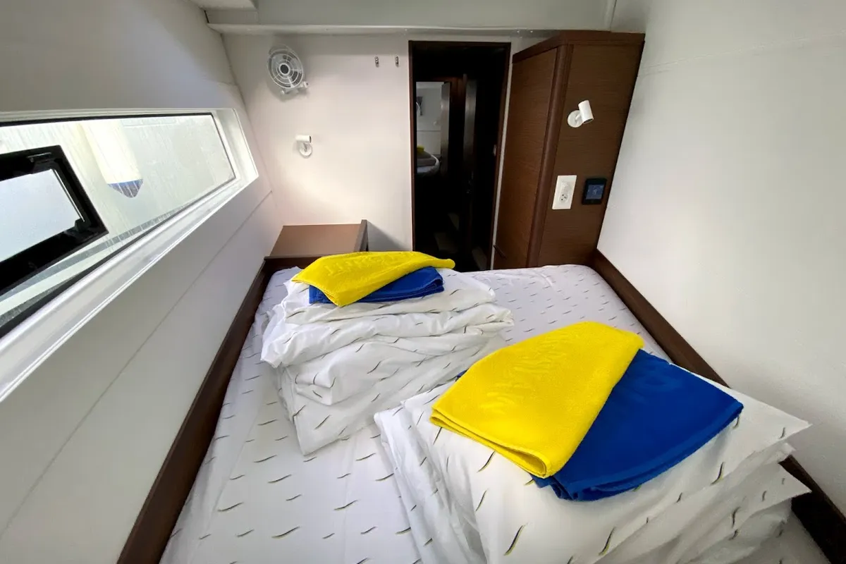 Cabin on Heroina, a Lagoon 40 catamaran at Dubrovnik, Croatia