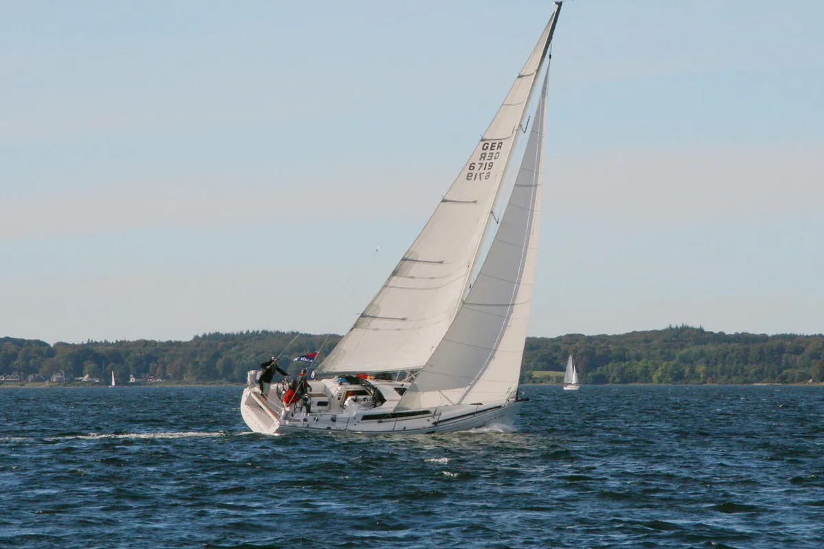 Exterior view of Punta d'Oro, a AD Boats Salona 38 sailboat at Heiligenhafen, Germany