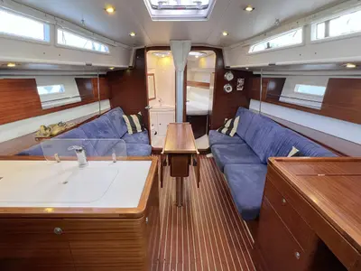 Salon of Punta d'Oro, a AD Boats Salona 38 sailboat at Heiligenhafen, Germany