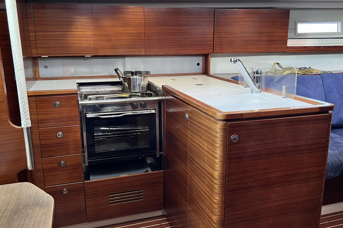 Galley of Punta d'Oro, a AD Boats Salona 38 sailboat at Heiligenhafen, Germany