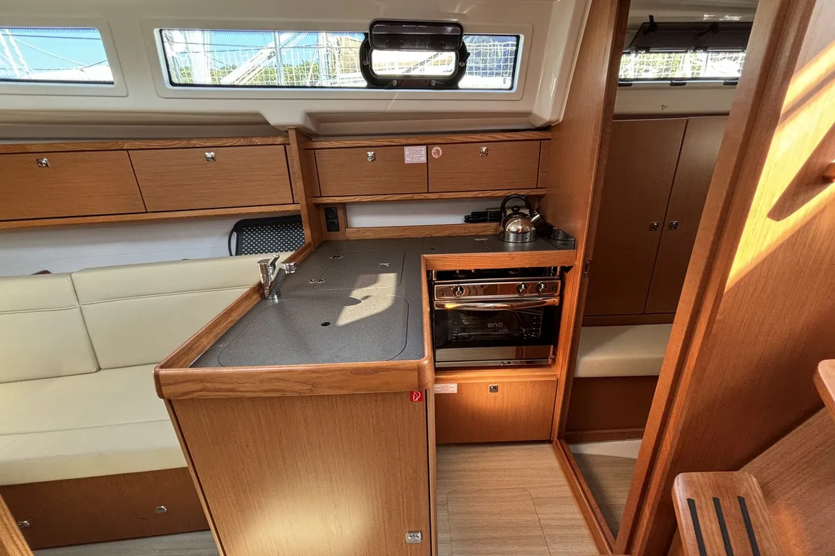 Galley of 3 Lune, a Bavaria Cruiser 34 sailboat at Grad Pula, Croatia