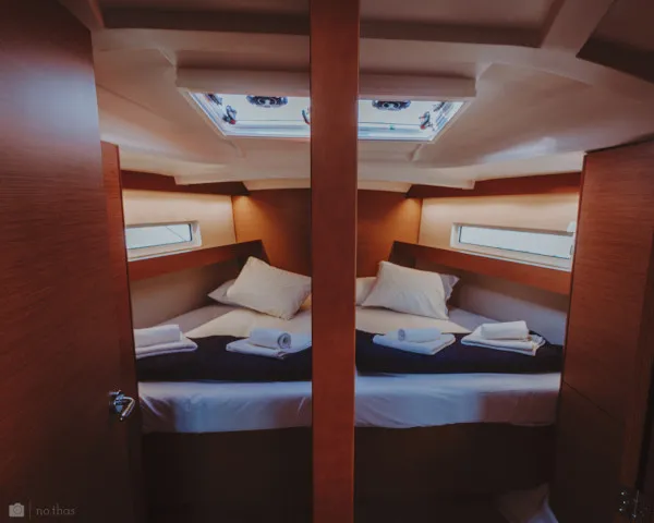 Cabin on Eleni, a Jeanneau Sun Odyssey 440 sailboat at Sithonia Municipal Unit, Greece