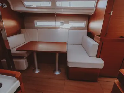 Salon of Eleni, a Jeanneau Sun Odyssey 440 sailboat at Sithonia Municipal Unit, Greece
