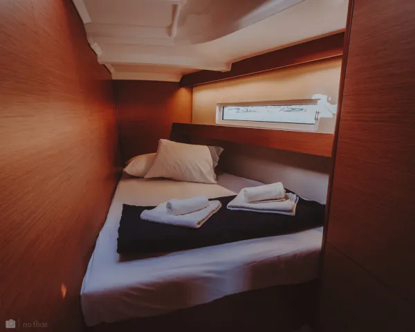 Cabin on Eleni, a Jeanneau Sun Odyssey 440 sailboat at Sithonia Municipal Unit, Greece