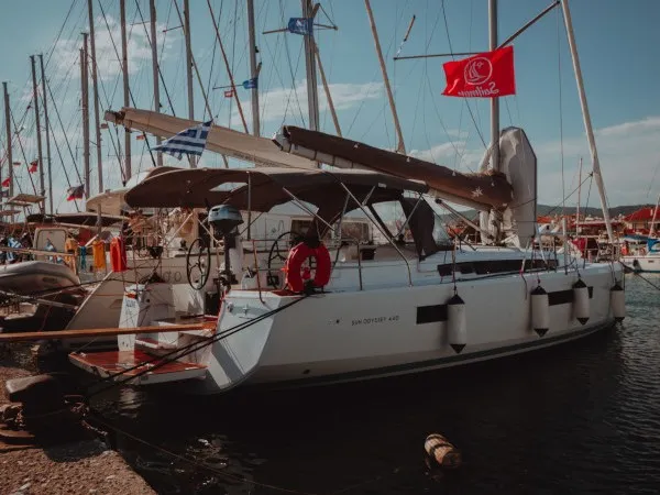 Exterior view of Eleni, a Jeanneau Sun Odyssey 440 sailboat at Sithonia Municipal Unit, Greece