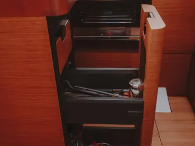 Galley of Eleni, a Jeanneau Sun Odyssey 440 sailboat at Sithonia Municipal Unit, Greece