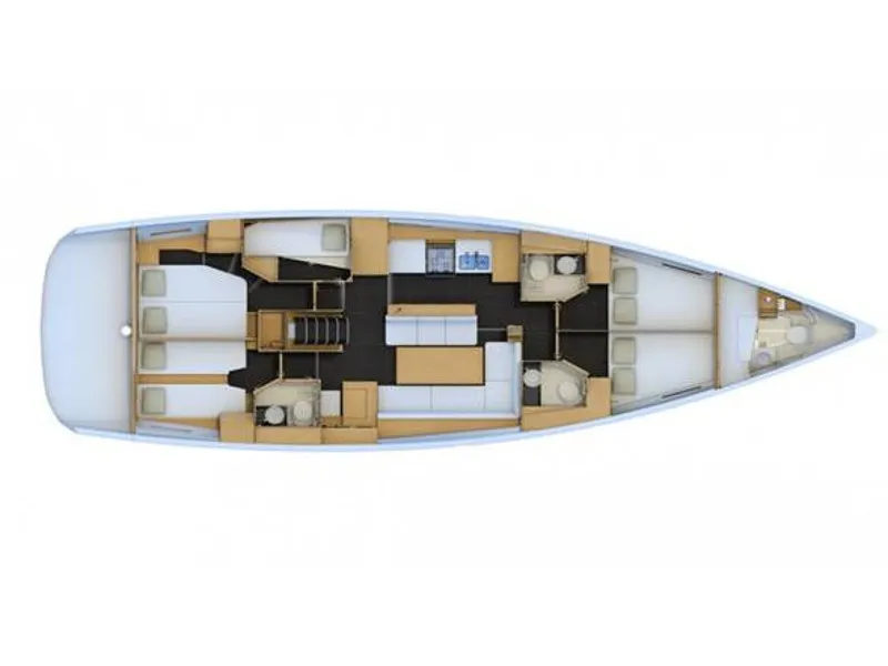 Floor plan of Yelmo Crb, a Jeanneau 54 sailboat at Alameda, United States