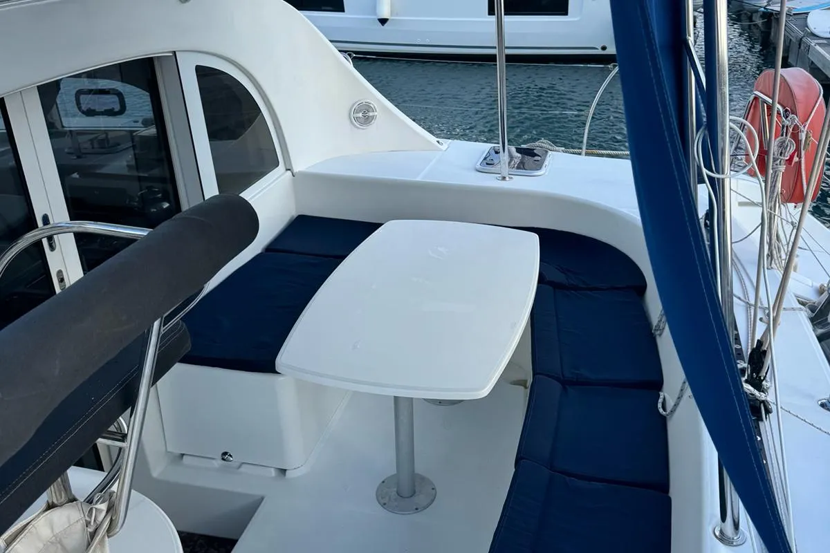 Deck of Puma I, a Lagoon 380 catamaran at Alameda, United States