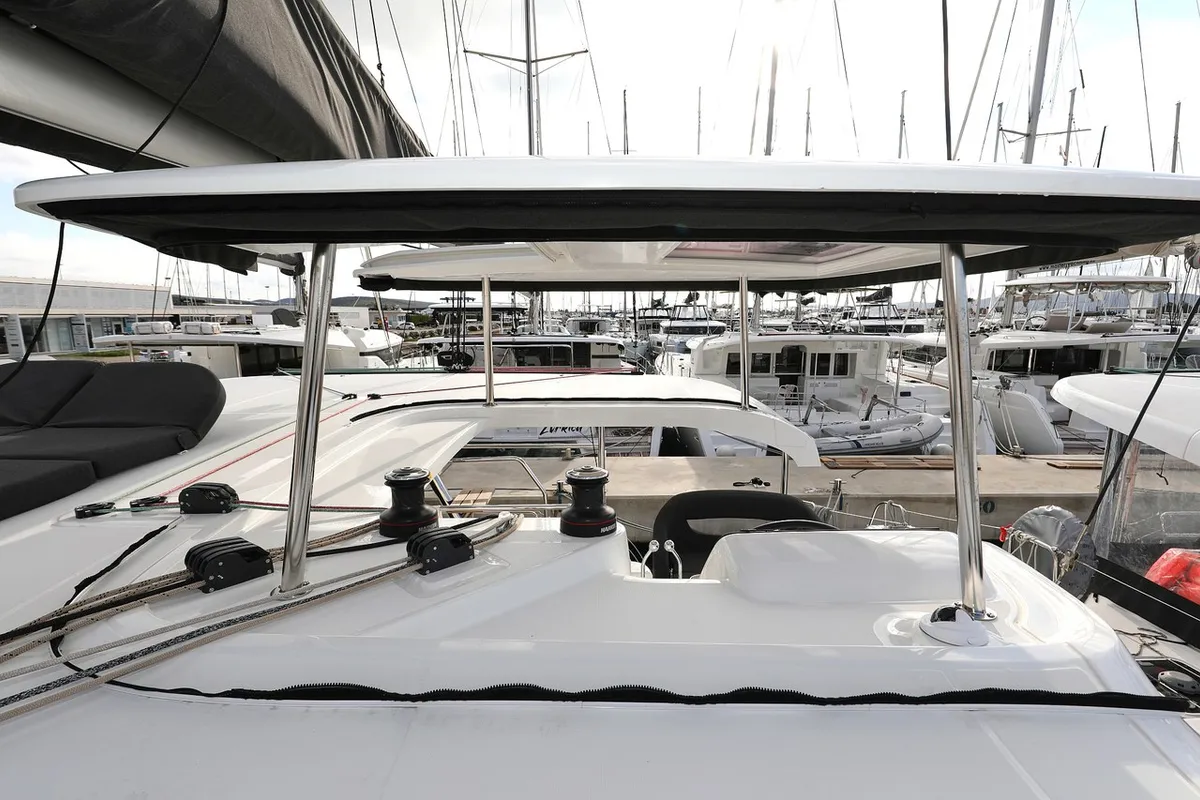 Cockpit of Lagoon 42, a catamaran at Sukošan, Croatia