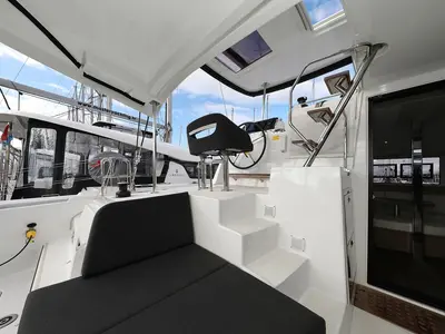 Cockpit of Lagoon 42, a catamaran at Sukošan, Croatia