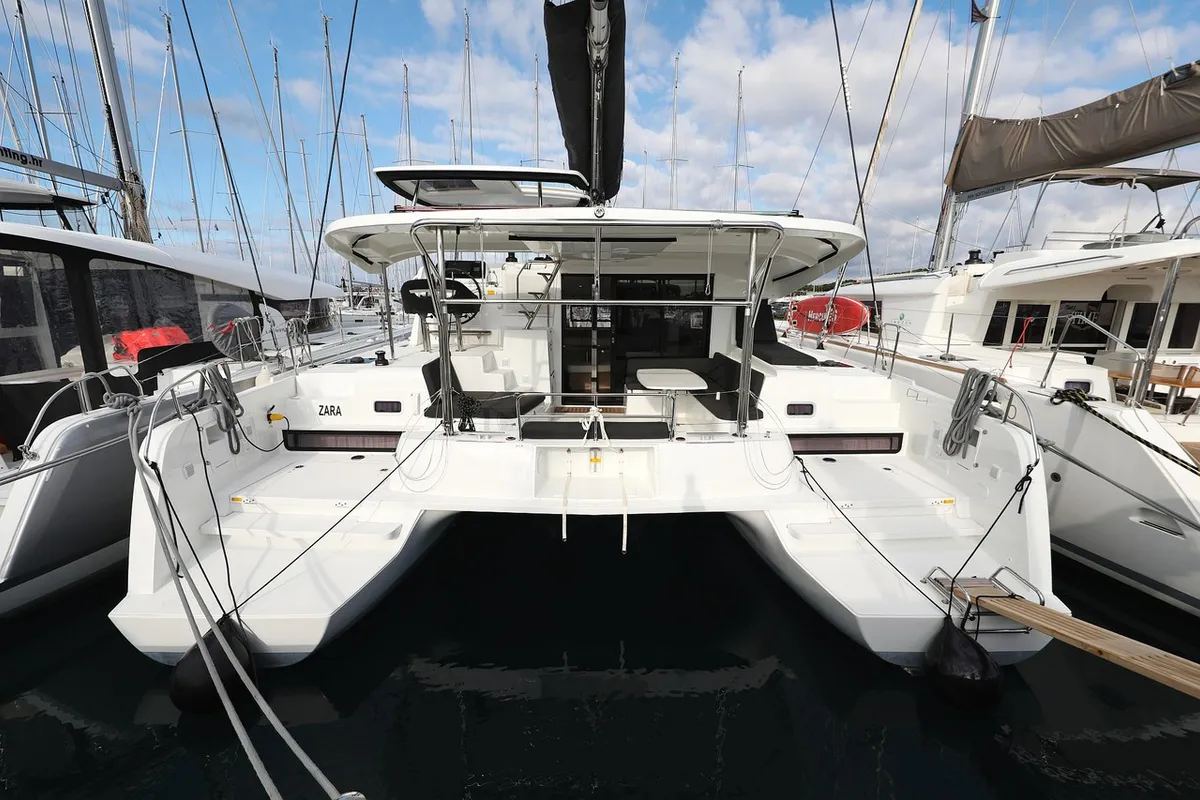 Exterior view of Lagoon 42, a catamaran at Sukošan, Croatia
