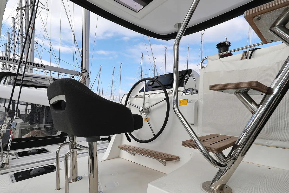 Cockpit of Lagoon 42, a catamaran at Sukošan, Croatia