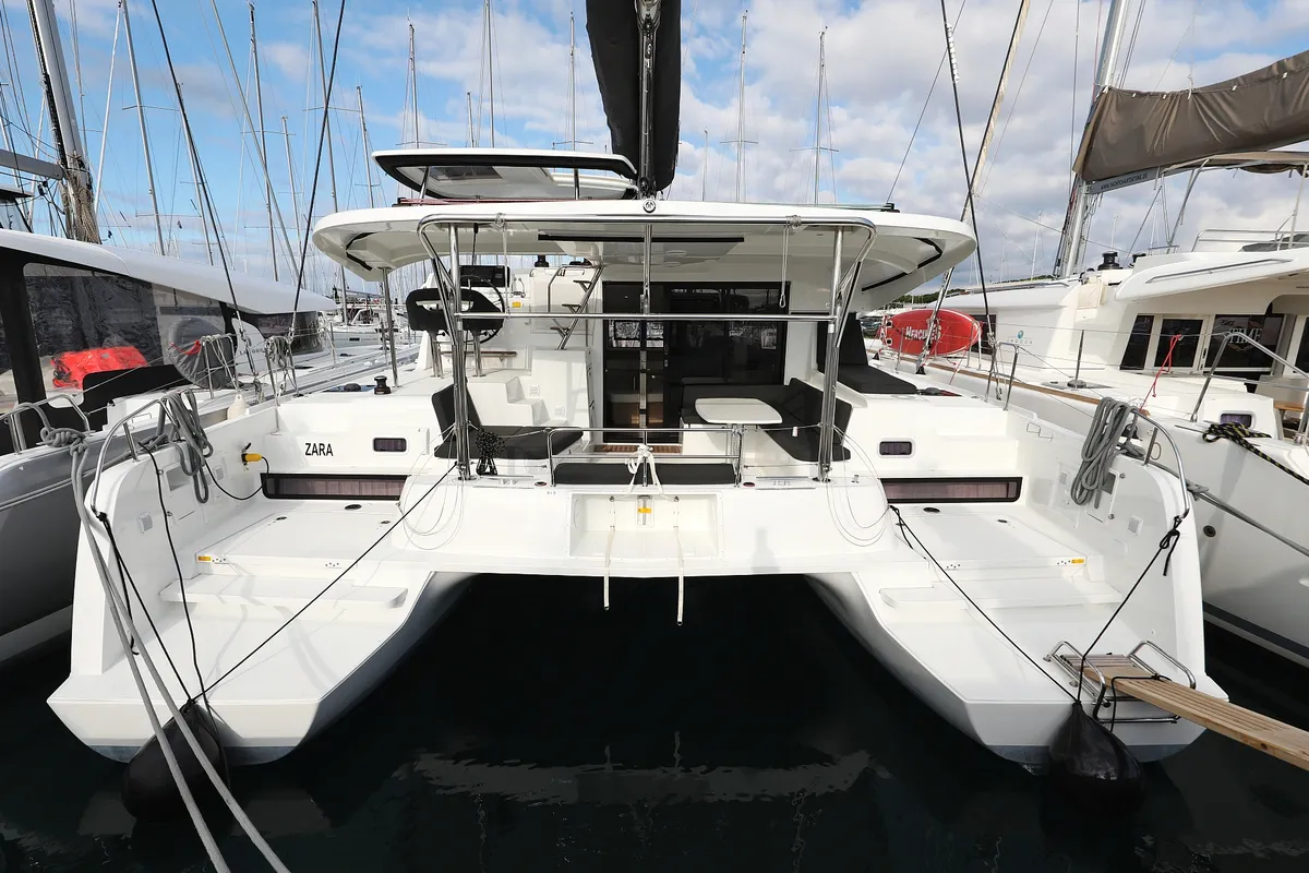 Exterior view of Lagoon 42, a catamaran at Sukošan, Croatia