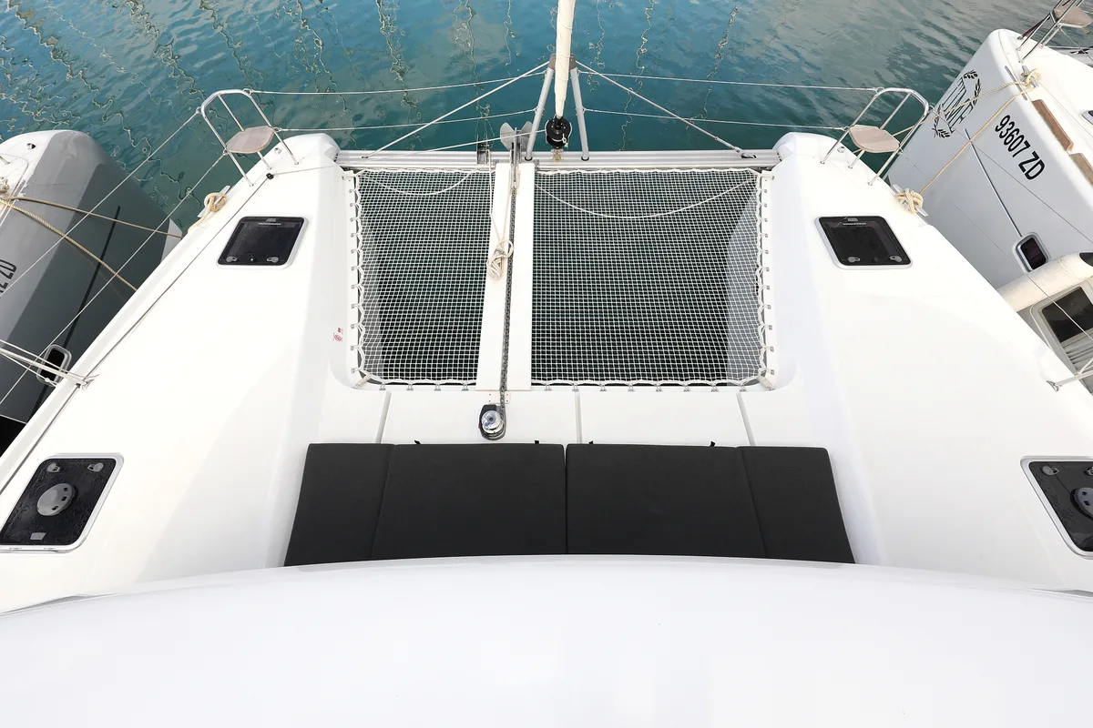 Deck of Lagoon 42, a catamaran at Sukošan, Croatia