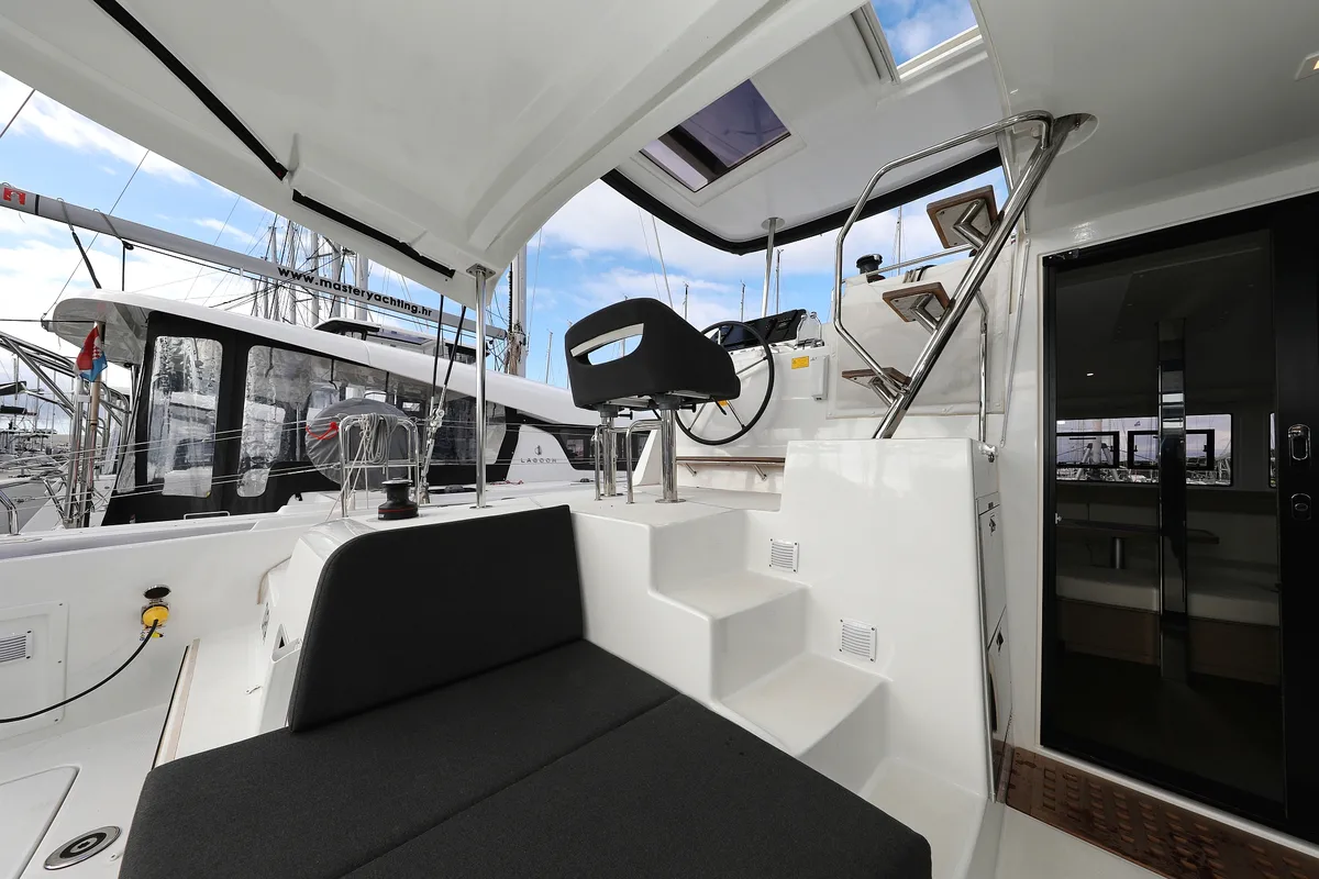 Cockpit of Lagoon 42, a catamaran at Sukošan, Croatia