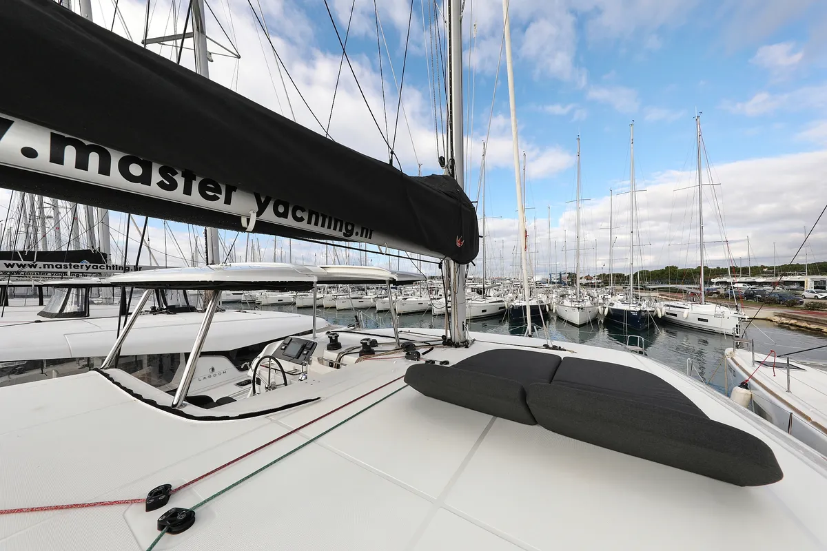 Exterior view of Lagoon 42, a catamaran at Sukošan, Croatia