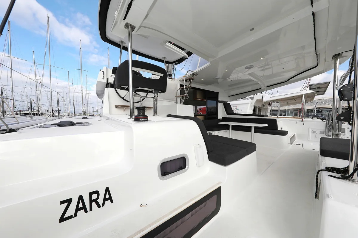 Exterior view of Lagoon 42, a catamaran at Sukošan, Croatia