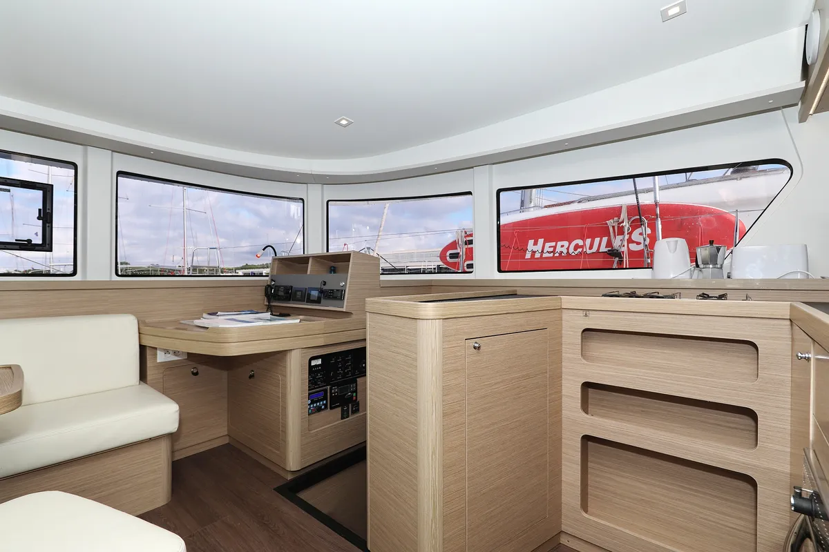 Salon of Lagoon 42, a catamaran at Sukošan, Croatia