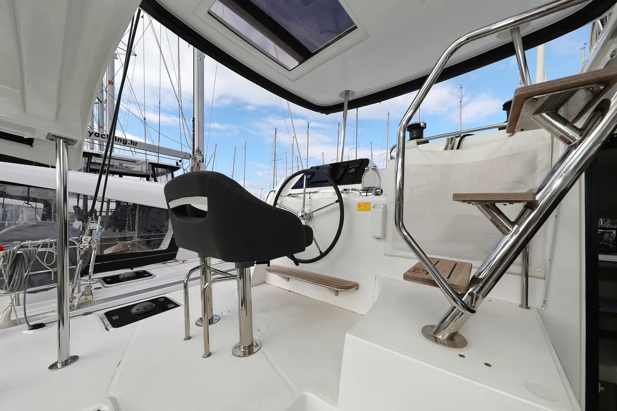 Cockpit of Lagoon 42, a catamaran at Sukošan, Croatia