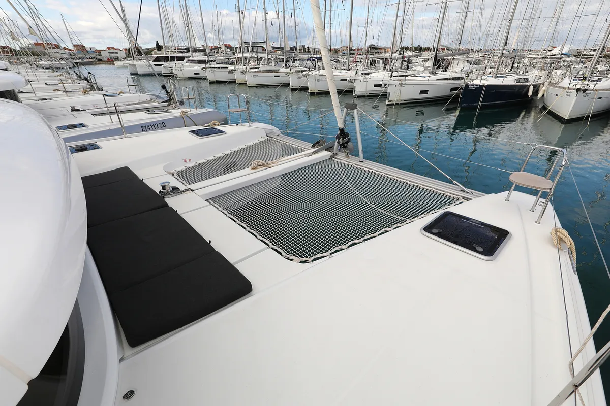 Deck of Lagoon 42, a catamaran at Sukošan, Croatia