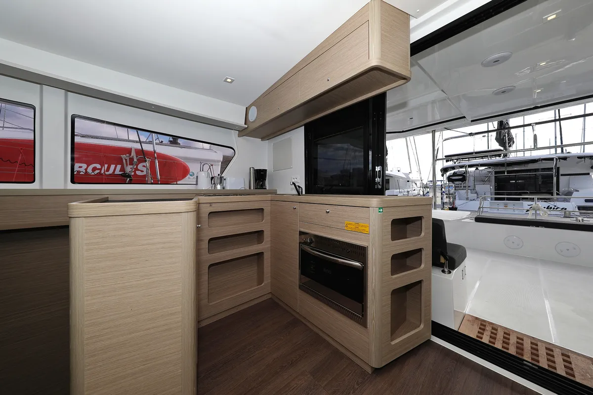 Galley of Lagoon 42, a catamaran at Sukošan, Croatia
