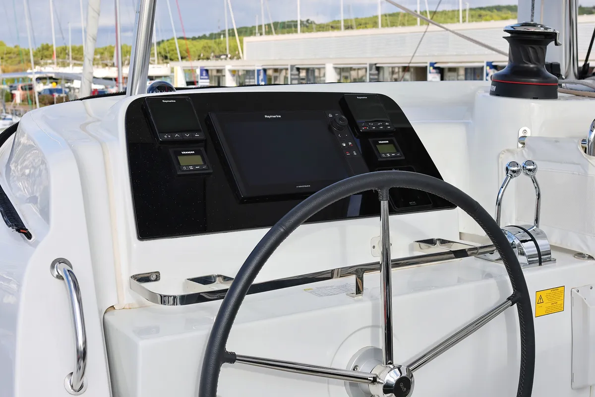 Cockpit of Lagoon 42, a catamaran at Sukošan, Croatia