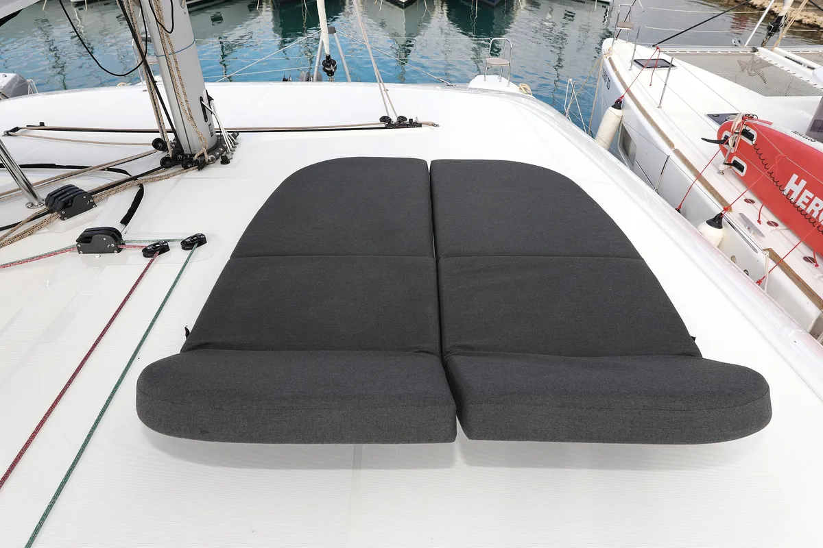 Deck of Lagoon 42, a catamaran at Sukošan, Croatia