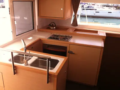 Galley of Bevanda, a Lagoon 450 catamaran at Općina Medulin, Croatia